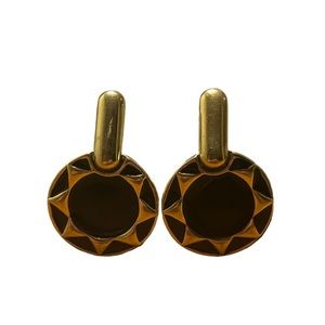Monet Gold and Black Drop Earrings
